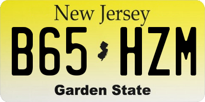 NJ license plate B65HZM