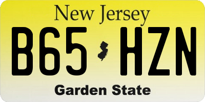 NJ license plate B65HZN
