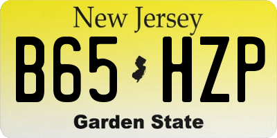 NJ license plate B65HZP