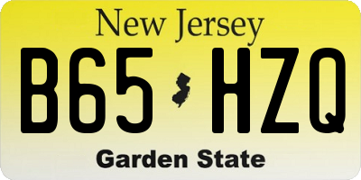 NJ license plate B65HZQ