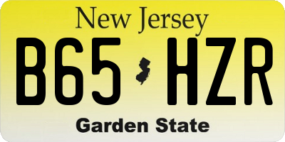 NJ license plate B65HZR