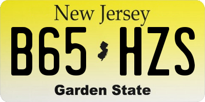 NJ license plate B65HZS