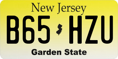 NJ license plate B65HZU