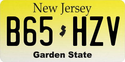 NJ license plate B65HZV