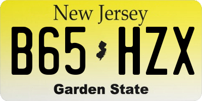 NJ license plate B65HZX