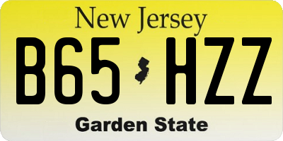NJ license plate B65HZZ