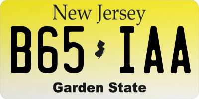 NJ license plate B65IAA