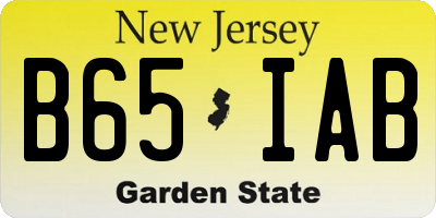 NJ license plate B65IAB