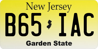 NJ license plate B65IAC