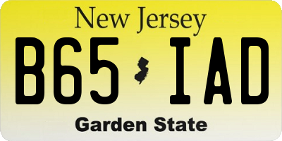 NJ license plate B65IAD