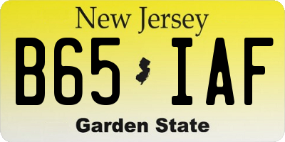 NJ license plate B65IAF