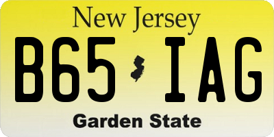 NJ license plate B65IAG