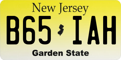 NJ license plate B65IAH