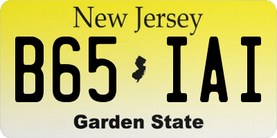NJ license plate B65IAI
