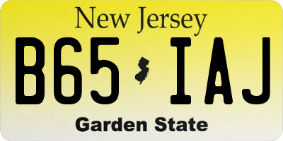 NJ license plate B65IAJ