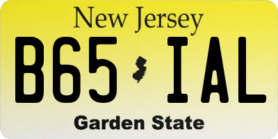 NJ license plate B65IAL