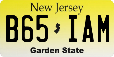 NJ license plate B65IAM