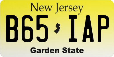 NJ license plate B65IAP