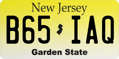 NJ license plate B65IAQ