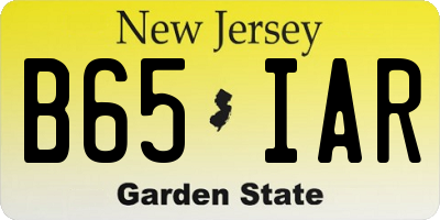 NJ license plate B65IAR
