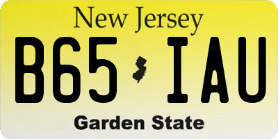 NJ license plate B65IAU