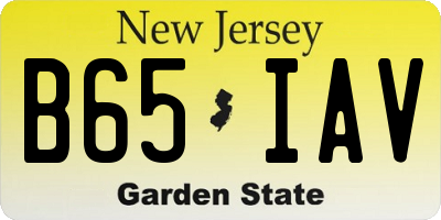 NJ license plate B65IAV