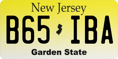 NJ license plate B65IBA