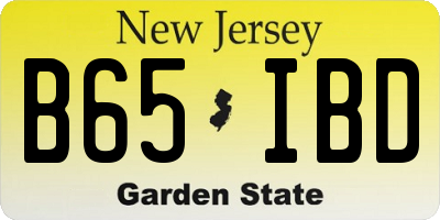 NJ license plate B65IBD