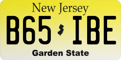 NJ license plate B65IBE