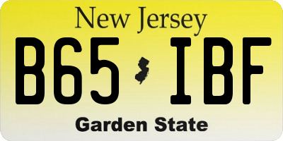 NJ license plate B65IBF