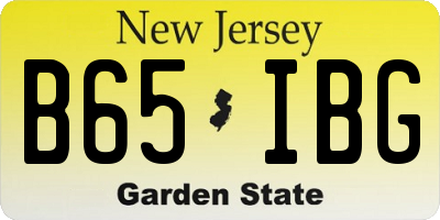 NJ license plate B65IBG