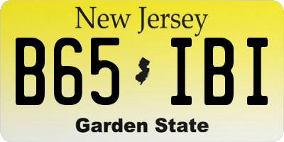 NJ license plate B65IBI