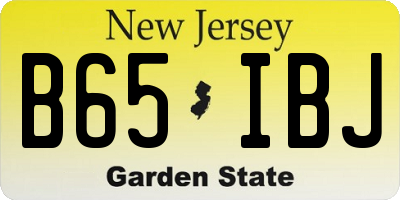 NJ license plate B65IBJ