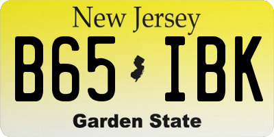 NJ license plate B65IBK