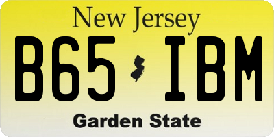 NJ license plate B65IBM