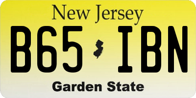 NJ license plate B65IBN