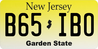 NJ license plate B65IBO