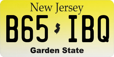 NJ license plate B65IBQ