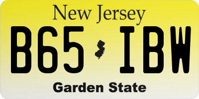 NJ license plate B65IBW