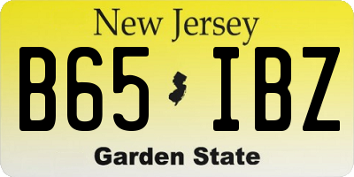 NJ license plate B65IBZ