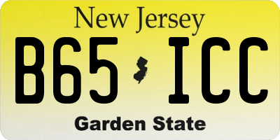 NJ license plate B65ICC