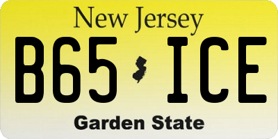 NJ license plate B65ICE