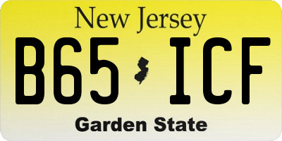 NJ license plate B65ICF