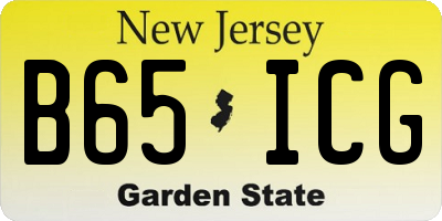 NJ license plate B65ICG
