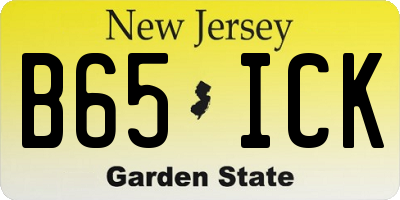 NJ license plate B65ICK