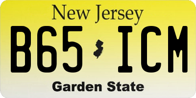 NJ license plate B65ICM