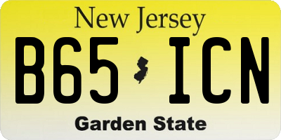 NJ license plate B65ICN