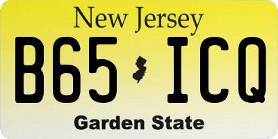 NJ license plate B65ICQ