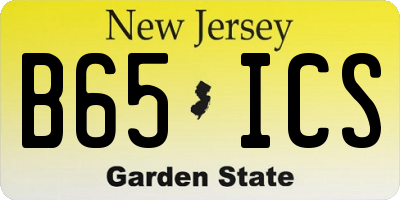 NJ license plate B65ICS