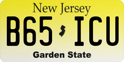 NJ license plate B65ICU